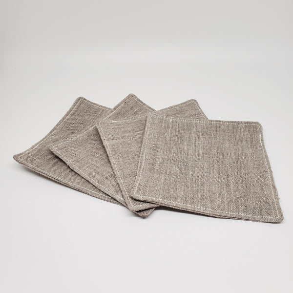 Tea Cloth coasters natural lithuanian linen flax  linen modern coaster kitchen decor fabric handmade sustainable