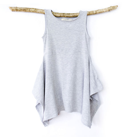 Handkerchief Dress in Heather Grey - OLIVE + LOU