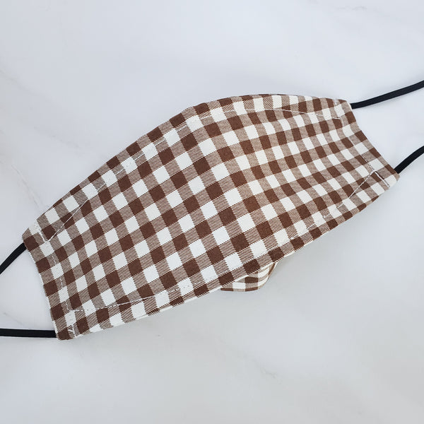 SALE! Origami Mask - Japanese Brown Check