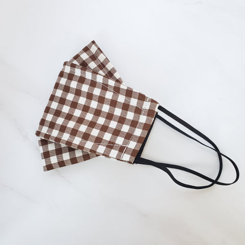 SALE! Origami Mask - Japanese Brown Check