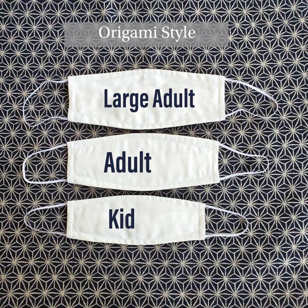 Japanese Origami Style 3D mask sizes Large Adult Kids Children Boys Girls