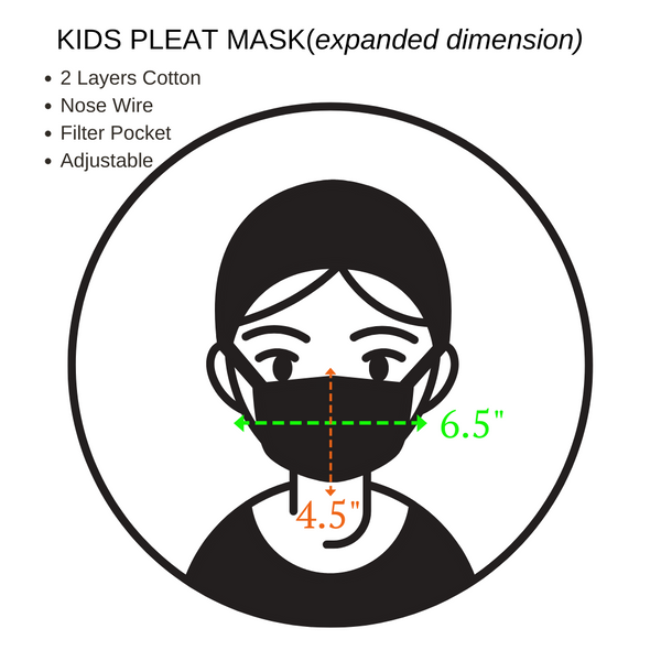 Kids Pleat Mask in Big Blue Waves
