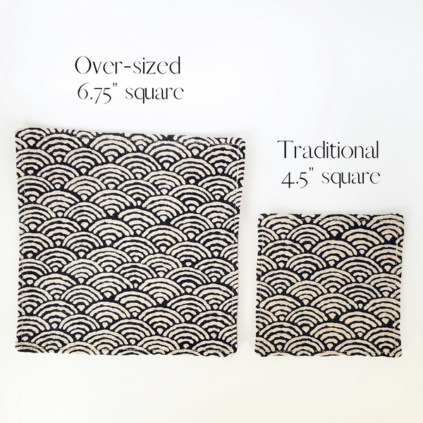 Japanese Cloth Coasters in Seigaiha Wave