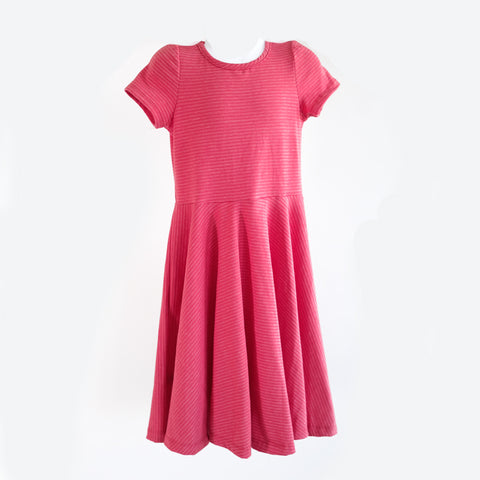 Skater Dress in Red Pink Stripe - OLIVE + LOU