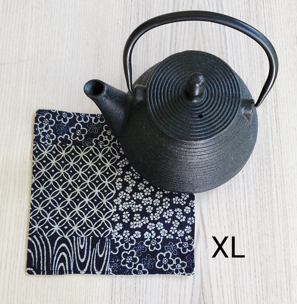 Japanese Cloth Coasters in Indigo Patchwork