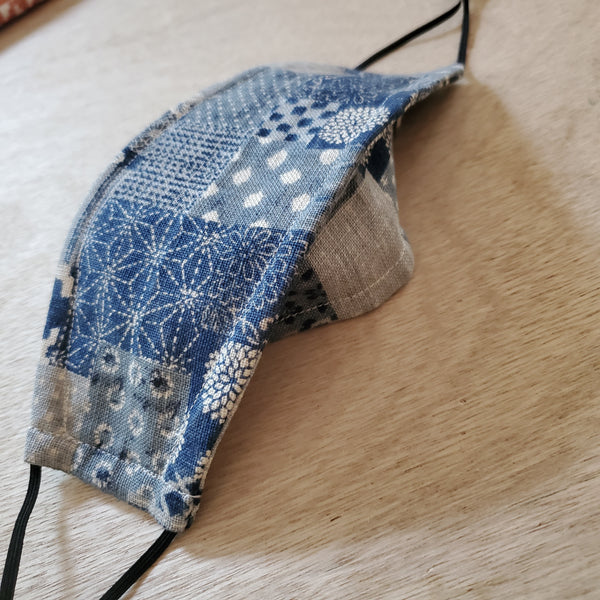 Origami Mask - Japanese Patchwork Light Blue