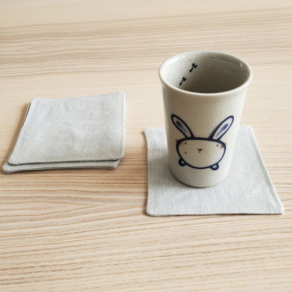 Lithuanian Linen Coasters in Pale Blue