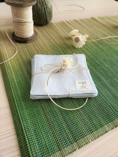 Japanese Cloth Coasters in Beige Plaid