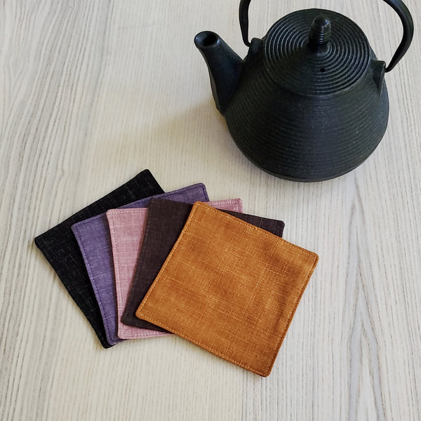 Japanese Cloth Coasters - Crosshatch in 5 Colors