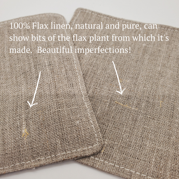 Japanese Fabric Coasters in Terra Cotta Sand Dollar Coaster Set with Lithuanian Linen for tea coffee cups, plant coaster 