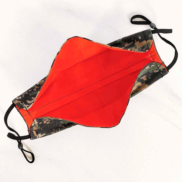 Origami 3D Japanese Pleated Face Mask in Camo Ripstop No Fog Mask nose wire filter pocket Mask for Men Women Kids Face Mask Fitte